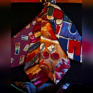 Colorful Abstract Patterned Silk Ties, Set of 4 Brand Name BURMA